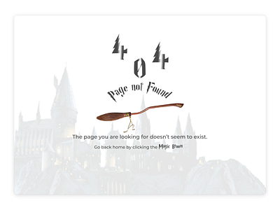 404 Page not found 404error dailyui design harrypottertheme pagenotfound ui