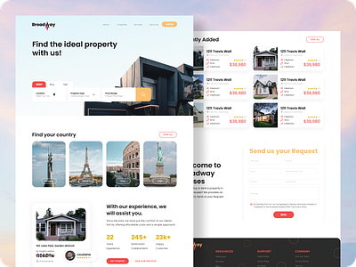 Real Estate Landing Page buy design home house landing page property real estate rent uiux website