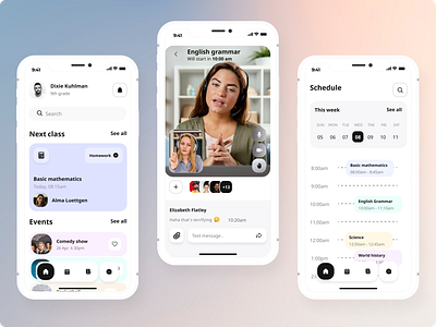 Study app app design figma mobile mobile app study ux ui video call