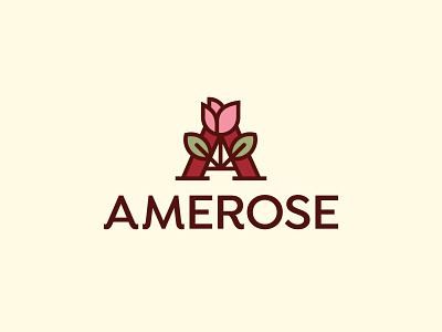 Amerose a floral flower jerron ames logo rose