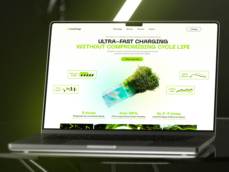 Ultra-Fast Charging For Electriс Vehicles Eco (Tesla car, etc) battery branding car charger charging eco electric electric car electric vehicle energy ev fast charge green hero landing page logo renewable energy tesla ui web design