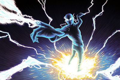 Energy digital illustration energy keyart lightning motion splash art