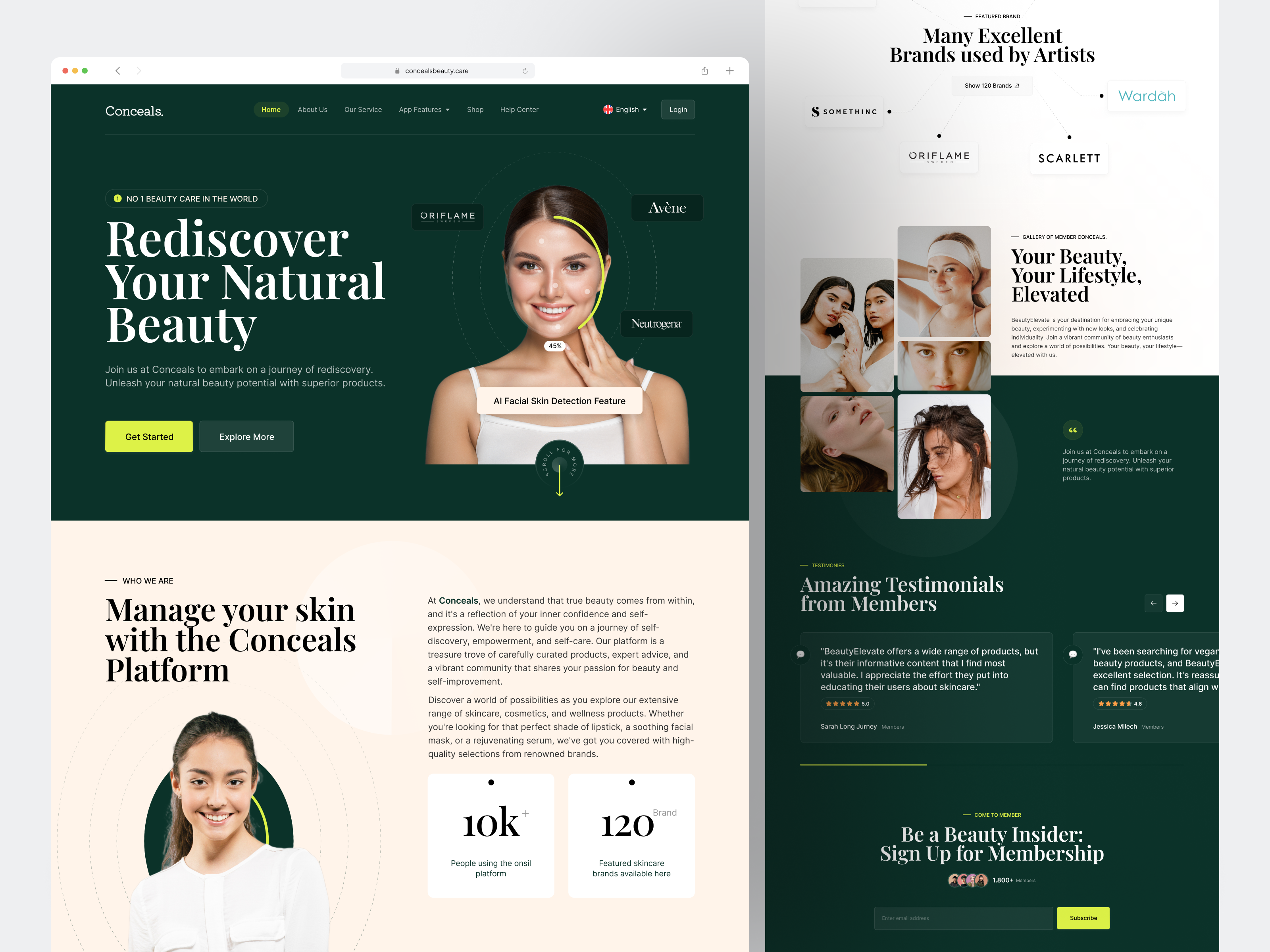 Conceals Landing Page for Customer beauty beauty care beauty landing page cosme cosmetic design landing page landingpage skin care skincare web web design website