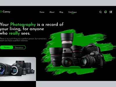 Through the Lens: Hero Page UI for Camera Enthusiasts app branding design graphic design illustration logo typography ui ux vector