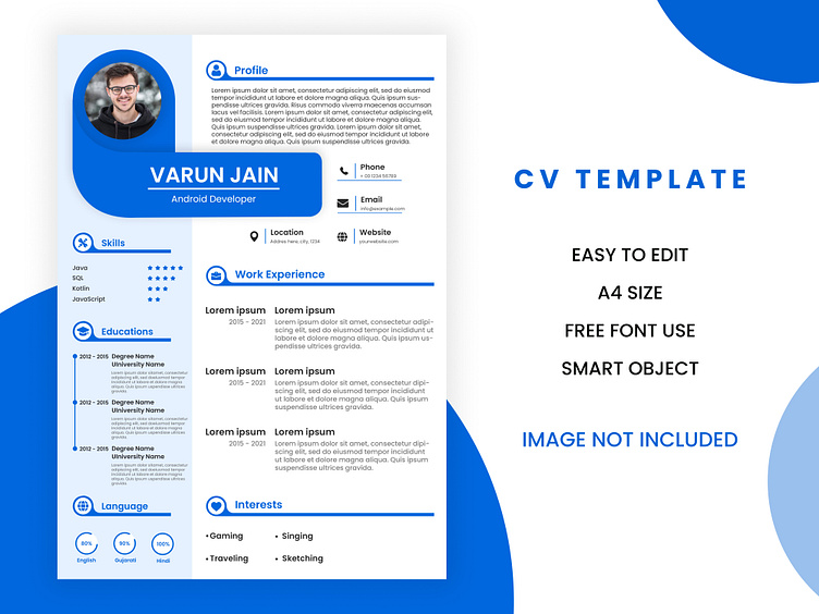 Resume Template by shingala priya on Dribbble