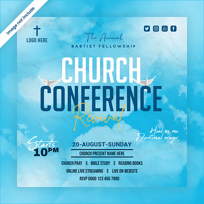 Church Conference Sunday Service Flyer andinstagram Social Media chrismas post chuch poster conference cover post flyer social template worship poster