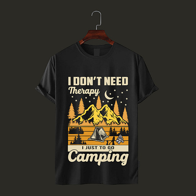 I Don't need therapy I just have to Camping t-shirt desing branding custom t shirt design design graphic design illustration logo t shirt t shirt design typography ui