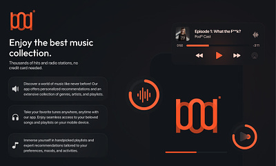 Pod® Cast Music App app branding design graphic design logo ui ux