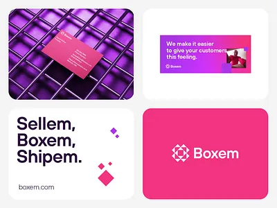 Box Logo Concept 01 abstract ad ad design brand identity branding branding and identity business card clean design graphic design identity logo logo design magenta minimal modern pink purple tech visual identity