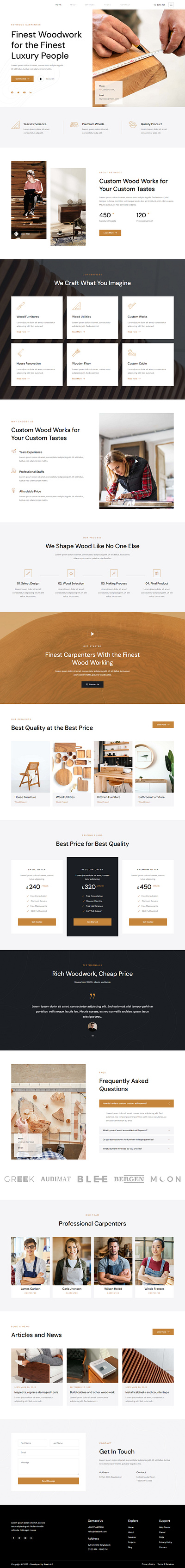 Carpenter & Craftsman Website carpenter craftsmen design designer elementor pro elementor website landing landing page professional responsive riaad arif ui web web design web designer website design wordpress wordpress elementor wordpress landing wordpress website