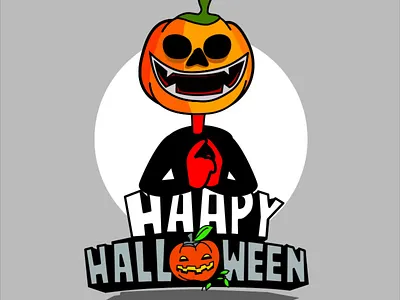happy Helloween 2d animation flat gif loop animation motiongraphics