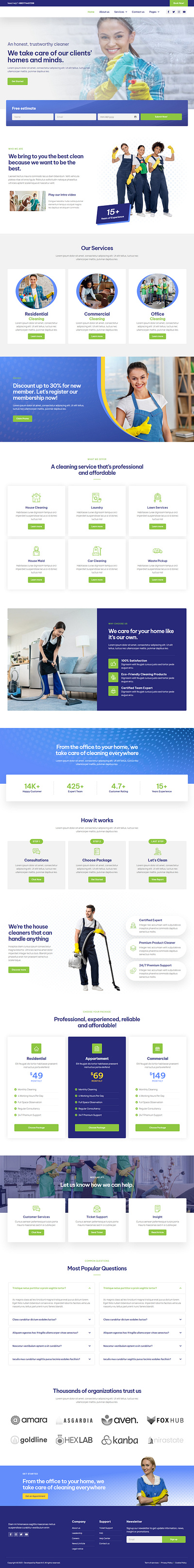 Cleaning Service Company Website agency cleaning cleaning services company design designer elementor pro elementor website landing page professional responsive riaad arif services website ui web design website design wordpress wordpress elementor wordpress landing wordpress website