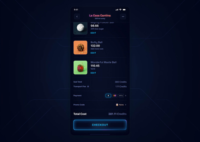 Sci-fi food ordering app ✨ clean futuristic mobile app product design sci fi ui user center design user experience design