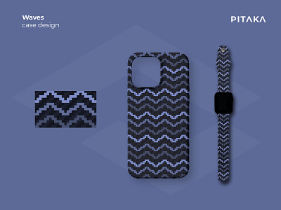 Pitaka phone case and watch band with waves pattern band case pattern phone pitaka watch waves