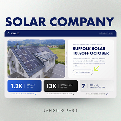 Solar Panel Co. - Landing Page Design landing page solar panel website design