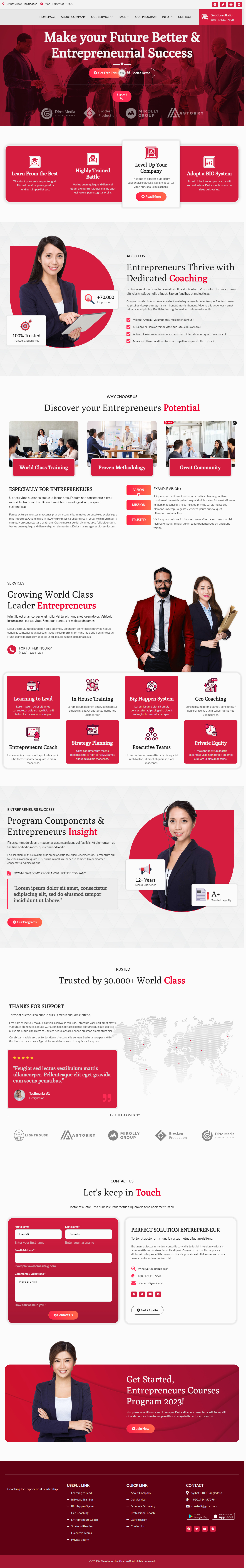 Entrepreneur & Business Coaching Website business business coaching coaching design elementor pro elementor website entrepreneur landing page page design professional responsive ui web web design website website design wordpress wordpress elementor wordpress landing wordpress website