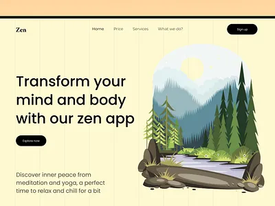 Meditation Website branding illustration product design ui ux design web design website development