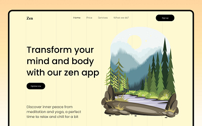 Meditation Website branding illustration product design ui ux design web design website development