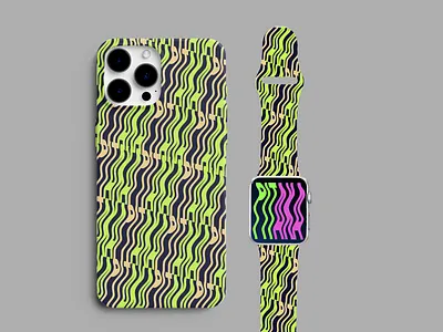 Wave Text Pattern - iPhone Case & Watch Band branding graphic design illustration pattern typography vector