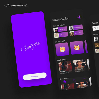 Swiftie: One Stop for all Taylor Swift's music lovers app branding design logo music secondproject taylorswift ui uiux