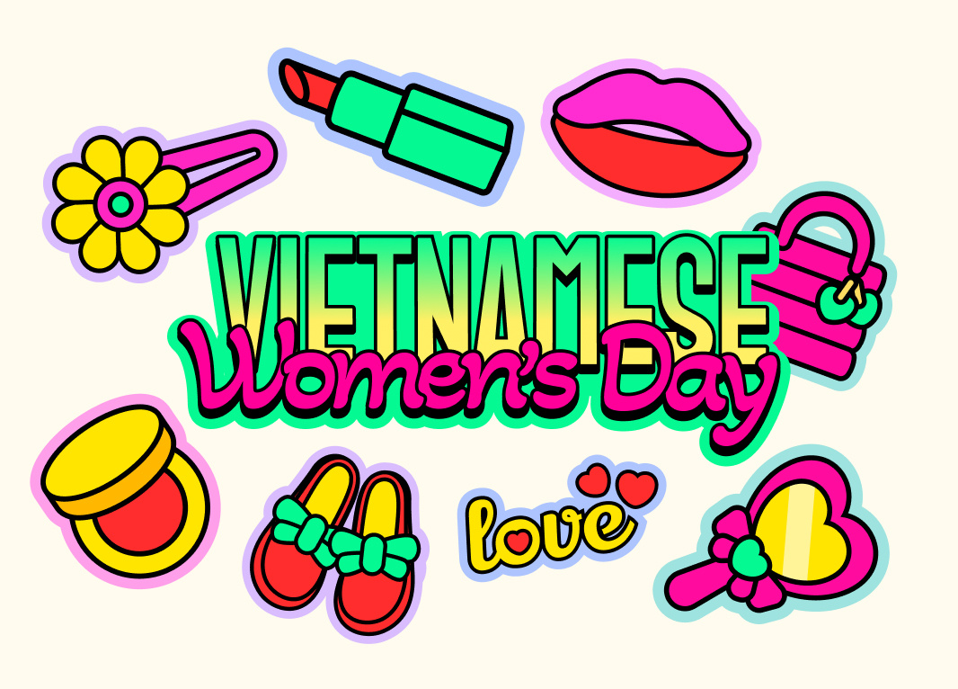 Free Sticker for Women's Day download girl graphic design neo brutalism sticker women day