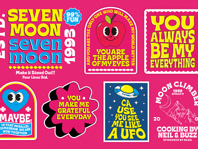 Seven Moon - Retro Display Font retro socialmediadesign stickers vintage