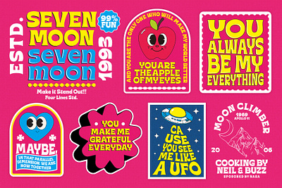 Seven Moon - Retro Display Font retro socialmediadesign stickers vintage