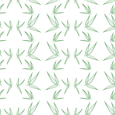 Bamboo leaves pattern hand drawn