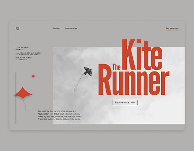 The Kite Runner | Concept animation figma hero web design webflow