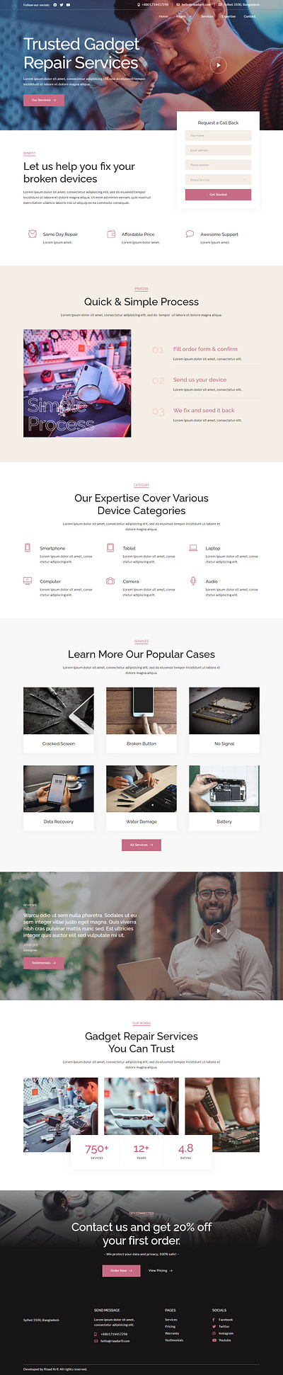 Gadget Repair Services Website agency app design elementor elementor pro elementor website gadget gadget repair landing page page design professional responsive ui web design website website design wordpress wordpress elementor wordpress landing wordpress website