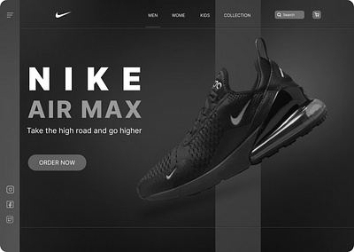 Nike Shoes Website Landing Page graphic design ui
