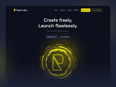 Royal Labs - Landing Page Design design landing page nft nft design nft project ui ui design user inferface web design website design