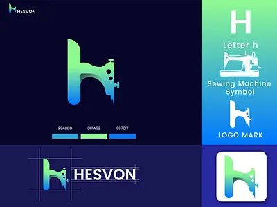 HESVON LOGO, TEXTILE LOGO, LOGO DESIGN atik atik mansur branding business card design graphic design h logo logo logo design motion graphics textile logo