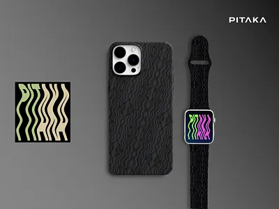 PITAKA Is written in there Phone Case & Watch Band branding design graphic design illustration pattern typography vector