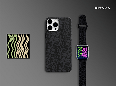 PITAKA Is written in there Phone Case & Watch Band branding design graphic design illustration pattern typography vector