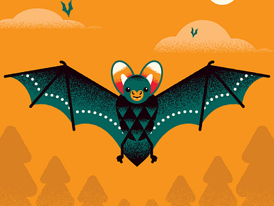 Bat bat bats branding cloud design flat graphic design halloween icon illustration illustrator spooky trees vector wings