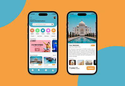 Traveling Application UI figma graphic design home iphone mockup tourism travel ui