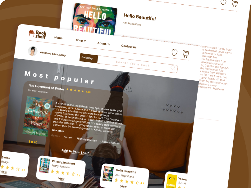 Book shelf website by Maryam Nabil on Dribbble