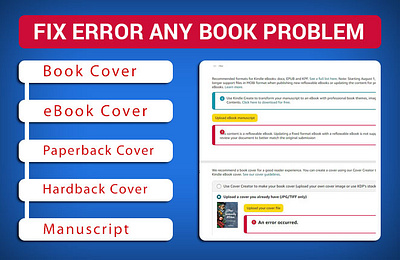 We can solve book reject errors issues within an hour amazon kdp book book cover ebook graphic design kdp kindle publishing manuscript self publishing