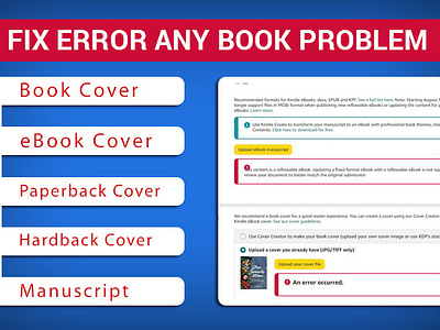 We can solve book reject errors issues within an hour amazon kdp book book cover ebook graphic design kdp kindle publishing manuscript self publishing