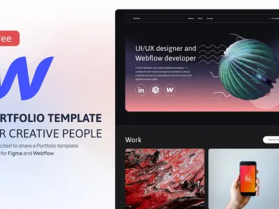 Free Portfolio Webflow Template CV for designer and developer 3d agency bubble case study creative cv designer developer framew free landing page one page portfolio relume studio template ui web agency webflow website