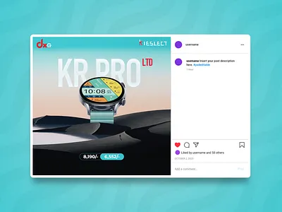 Kieslect - Social Media Post ads agency banner business corporate creative design digital graphic marketing modern post product professional smartwatch social media post square