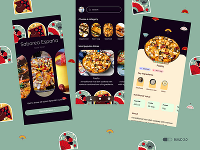 App Design: Spanish cuisines app design build 2.0 ui