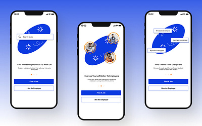 Onboarding Screens For Job Finding App app creative design figma illustration inspiration mobile app onboarding screen ui uiux