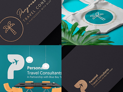 Personal Travel Consultants Branding graphic design logo plane ui