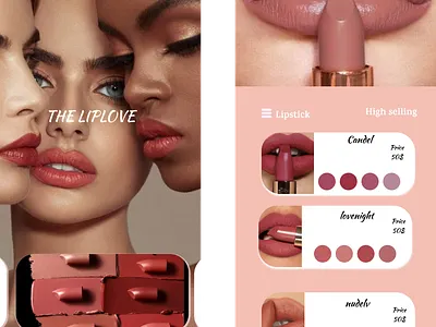 Lipstick app app design casmetics app cosmetcs app design design figma figma lipstick figma ui app design lip app lipstick app mackup ap ui ui app design uiux cosmetics app uiux design