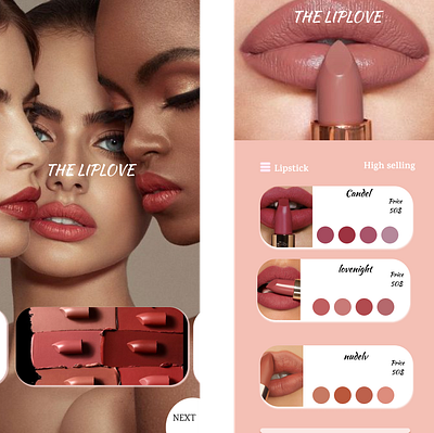 Lipstick app app design casmetics app cosmetcs app design design figma figma lipstick figma ui app design lip app lipstick app mackup ap ui ui app design uiux cosmetics app uiux design