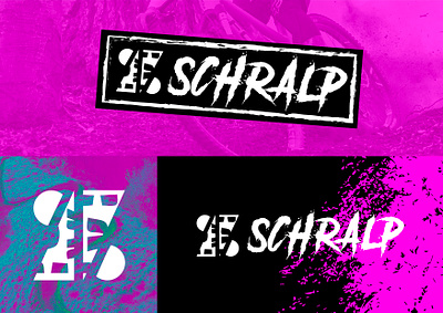 SCHRALP Branding 🚵 badge bold brand branding design graphic design grunge icon identity illustration logo logo design messy mountain bike mountain biking post modernis punk rebel type typography