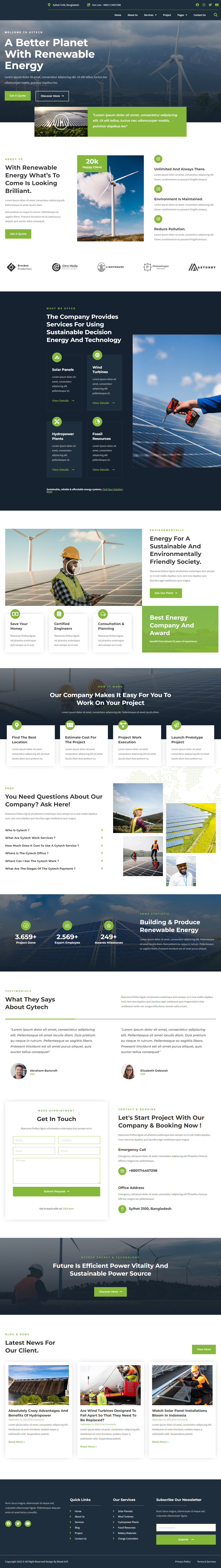 Green Energy & Technology Website business website design elementor pro elementor website green energy landing page page design professional responsive service website technology ui web web design website website deisgn wordpress wordpress elementor wordpress landing wordpress website
