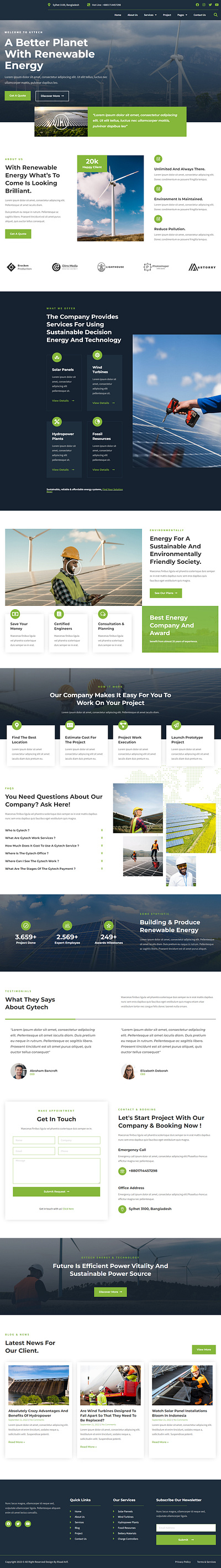 Green Energy & Technology Website business website design elementor pro elementor website green energy landing page page design professional responsive service website technology ui web web design website website deisgn wordpress wordpress elementor wordpress landing wordpress website